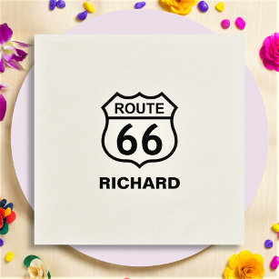 Serviette En Papier Nom personnalisé Route 66 Panneau Papier à écritur