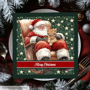 Serviette En Papier Nom personnalisé Santa Claus Noël Napkins