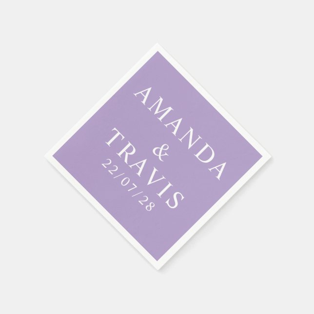 Serviette En Papier Nom personnalisé Simple moderne minimaliste Mariag (Coin)