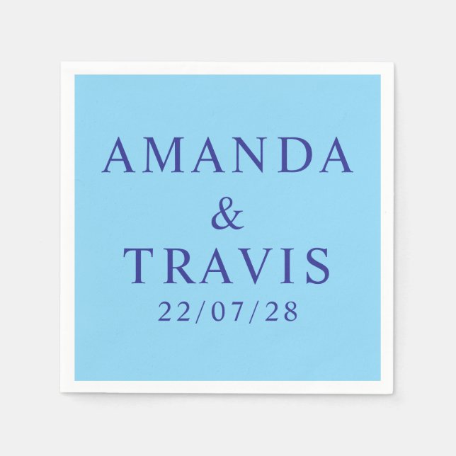 Serviette En Papier Nom personnalisé Simple moderne minimaliste Mariag (Devant)