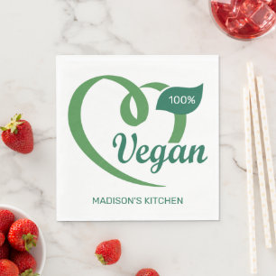 Serviette En Papier Nom personnalisé Vegan