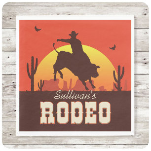 Serviette En Papier NOM Personnalisé Western Cowboy Bull Rider Rodeo