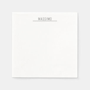 Serviette En Papier Nom propre exclusif personnel classique noir et bl