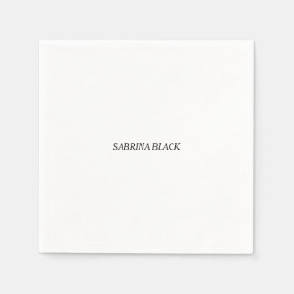Serviette En Papier Nom Simple Moderne Minimaliste Simple Blanc