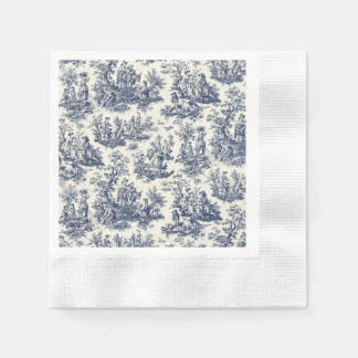 Serviette En Papier NOMADESAUSTRALIENS Marine toile de Jouy
