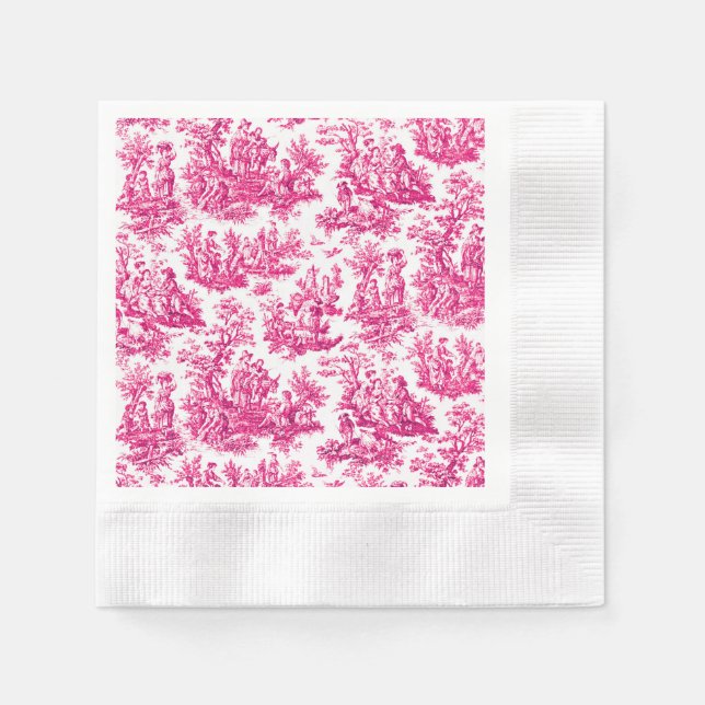 Serviette En Papier NOMADESAUSTRALIENS Red toile de Jouy (Devant)
