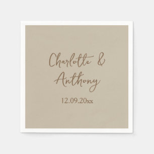 Serviette En Papier Noms de calligraphie créative mariage Date