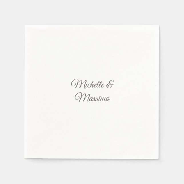 Serviette En Papier Noms de couple classiques professionnels uniques (Devant)