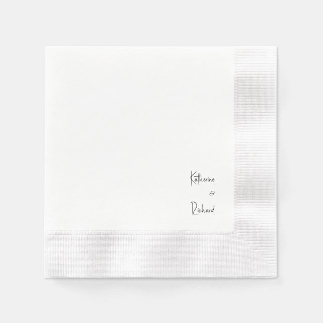 Serviette En Papier Noms de police contemporains Mariage lié (Devant)