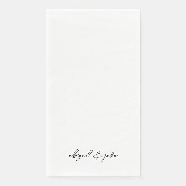 Serviette En Papier Noms de script simple et moderne Mariage II (Devant)
