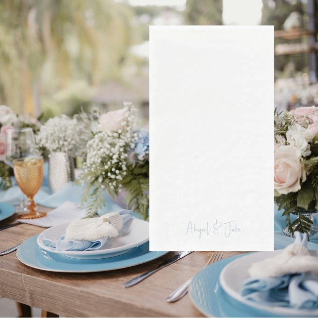 Serviette En Papier Noms de script simples et modernes Sky Blue Mariag (Créateur téléchargé)