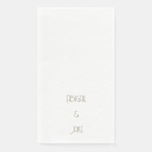 Serviette En Papier Noms de texte Or Moderne Simple Mariage