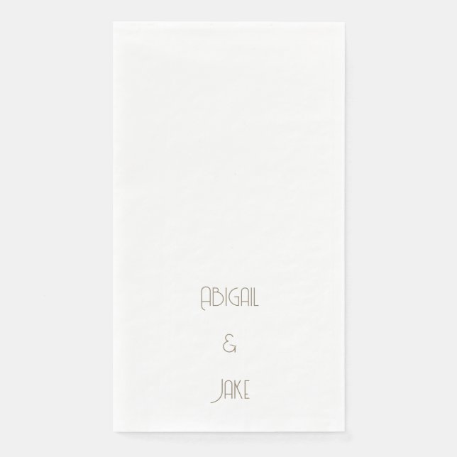 Serviette En Papier Noms de texte Or Moderne Simple Mariage (Devant)