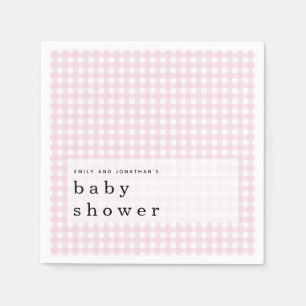 Serviette En Papier Noms des Baby showers de pique-nique En vichy rose