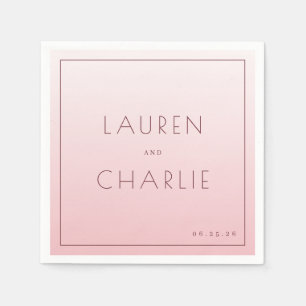 Serviette En Papier Noms minimalistes roses sereins