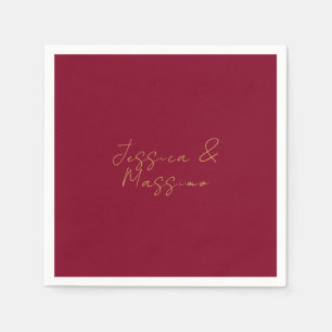 Serviette En Papier Noms professionnels tendance minimalistes en or de