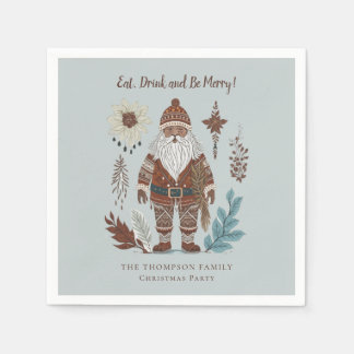 Serviette En Papier Nordic Père Noël Manger Boire Soyez Joyeux Noël