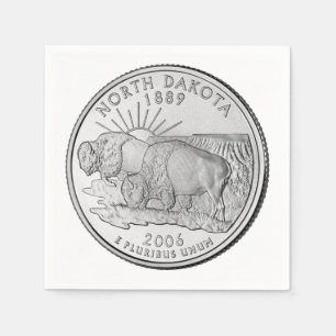 Serviette En Papier North Dakota State Quarter