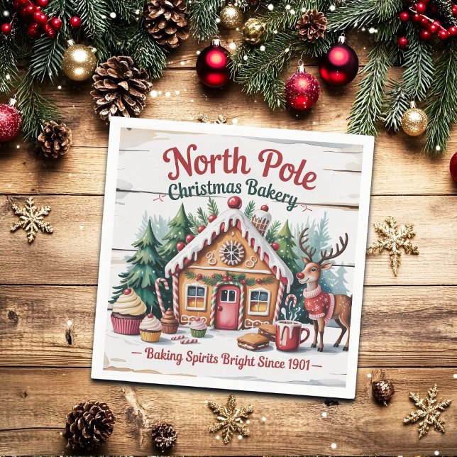 Serviette En Papier North Pole Christmas Bakery (Créateur téléchargé)
