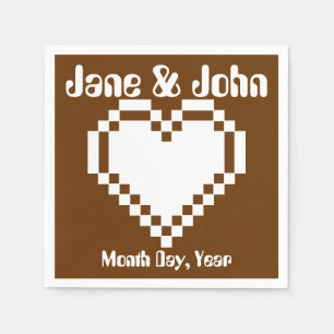 Serviette En Papier Nos Coeurs 8 bits en serviettes au chocolat