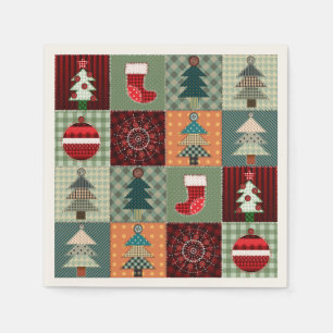 Serviette En Papier Nostalgale Vintage Patchwork Quilt
