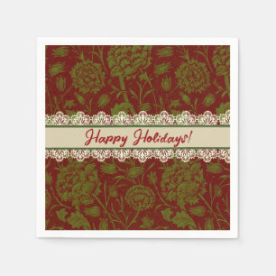 Serviette En Papier Nostalgic Classic William Morris Red Holiday