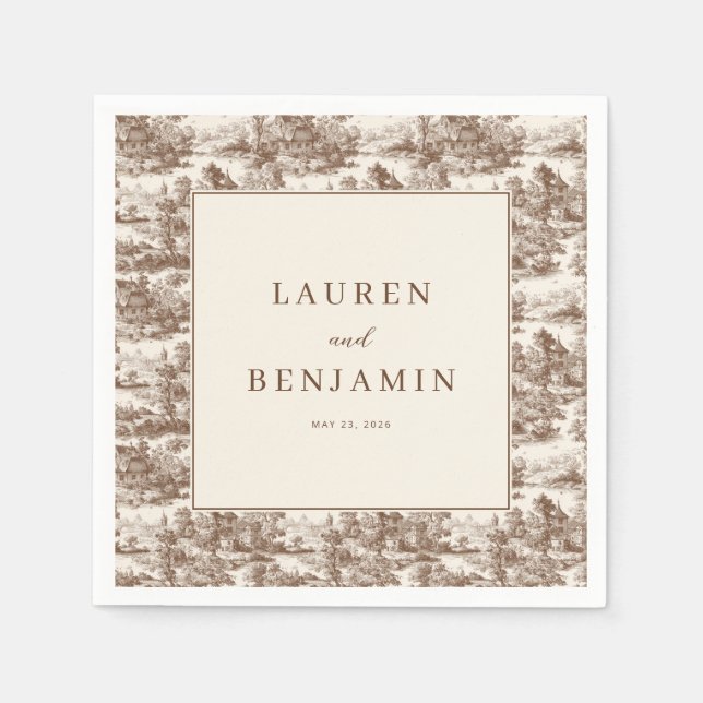 Serviette En Papier Nostalgic Sepia Pastoral Landscape (Devant)