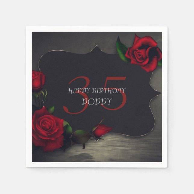 Serviette En Papier Nostalgique gothique Amour Anniversaire (Devant)