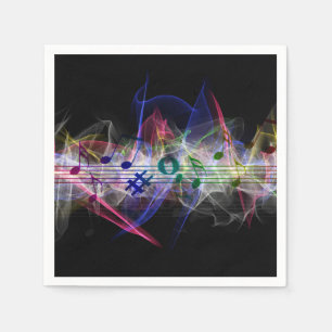 Serviette En Papier Note colorée de musique musicalement
