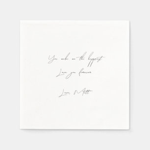 Serviette En Papier Note d'amour manuscrite   Mariage tactile personne