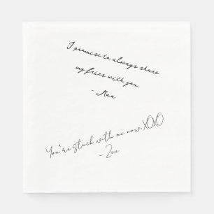 Serviette En Papier Note d'amour personnalisée écrite à la main drôle