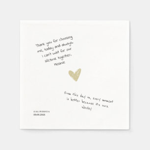 Serviette En Papier Note d'amour personnalisée écrite à la main pour m