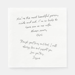 Serviette En Papier Note d'amour personnalisée Téléchargez votre propr