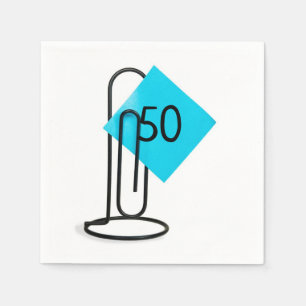 Serviette En Papier Note d'anniversaire 50 ans sur un trombone