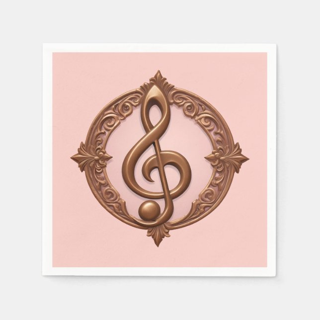 Serviette En Papier Note de clic de musique (Devant)