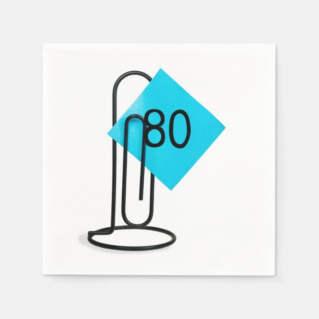 Serviette En Papier Note de rappel pour le 80e anniversaire sur un cli (Devant)