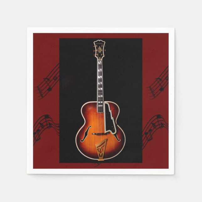Serviette En Papier "Notes de guitare" (Devant)
