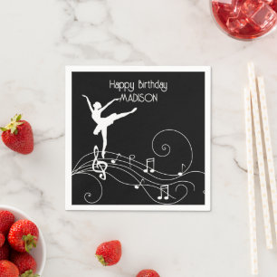 Serviette En Papier Notes de musique Ballerina & Swirl blanc