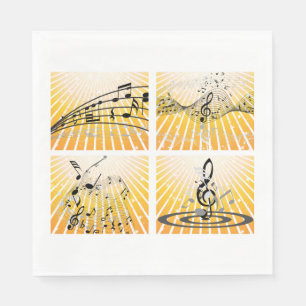 Serviette En Papier Notes de Musique Éclatées Abstraites