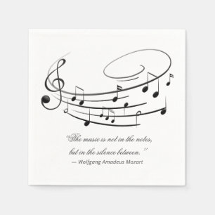 Serviette En Papier Notes de Musique Élégant Récital de Piano & Progra