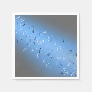 Serviette En Papier Notes de musique lune bleue