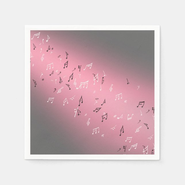 Serviette En Papier Notes de Musique Pink Moon  (Devant)