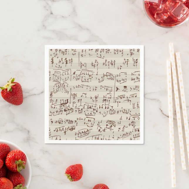 Serviette En Papier Notes musicales (En situation)