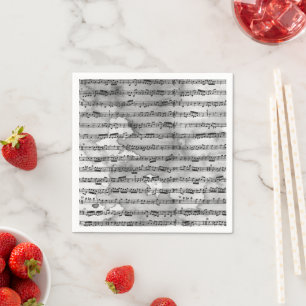 Serviette En Papier Notes musicales aquarelle