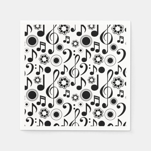 Serviette En Papier Notes musicales et Clefs (Devant)