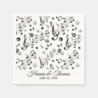 Notes musicales Mariage de musique serviettes