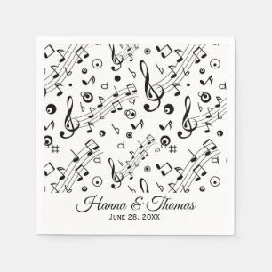 Serviette En Papier Notes musicales Mariage de musique serviettes
