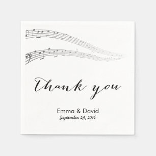 Serviette En Papier Notes musicales Merci Mariage musical