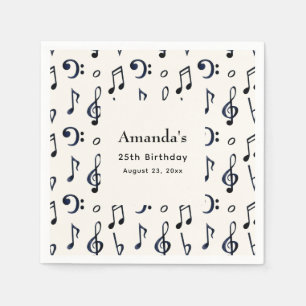 Serviette En Papier Notes musicales mignonnes Motif Anniversaire