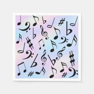 Serviette En Papier Notes musicales Serviettes multilingues Iridescend